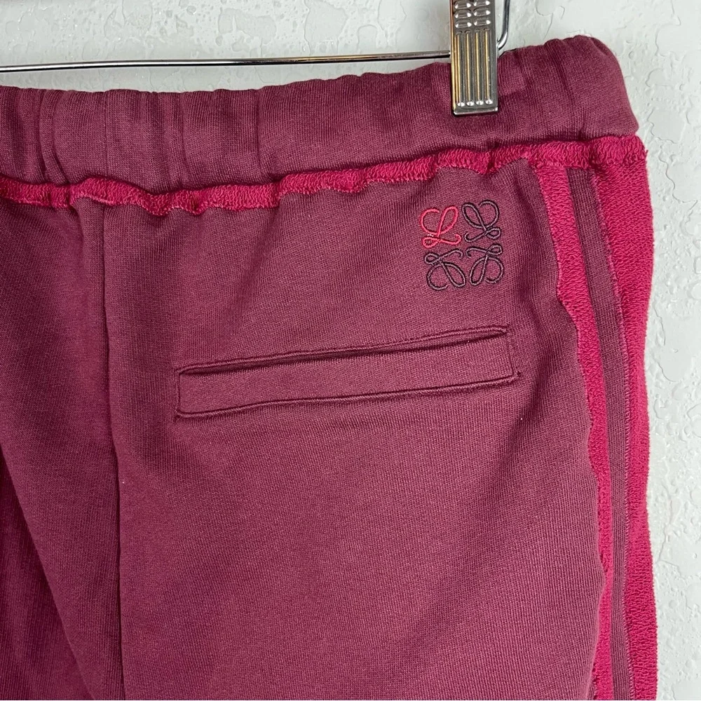 NEW NWT LOEWE Bi-Color Joggers In Burgundy Sweatpants